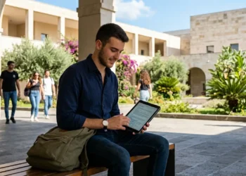 Studente universitario siciliano consulta le opportunità del bando prestiti d'onore.