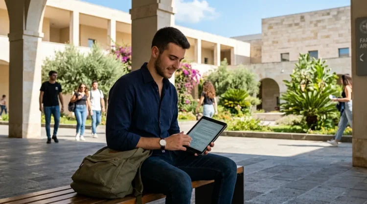 Studente universitario siciliano consulta le opportunità del bando prestiti d'onore.