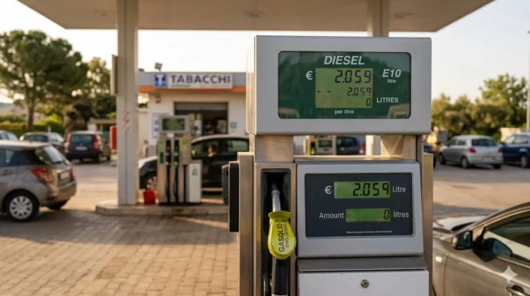 Distributore self service in Sicilia con il prezzo del diesel sopra 2 euro al litro ad aprile 2026, tra i più alti d'Italia secondo i dati MIMIT