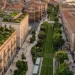 Progetto di rigenerazione urbana a Catania con aree verdi e pavimentazione drenante.