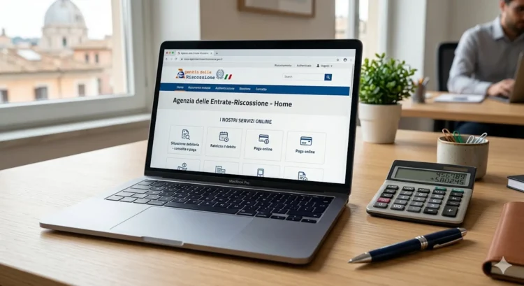 Computer aperto sulla pagina per l'adesione alla Rottamazione-quinquies