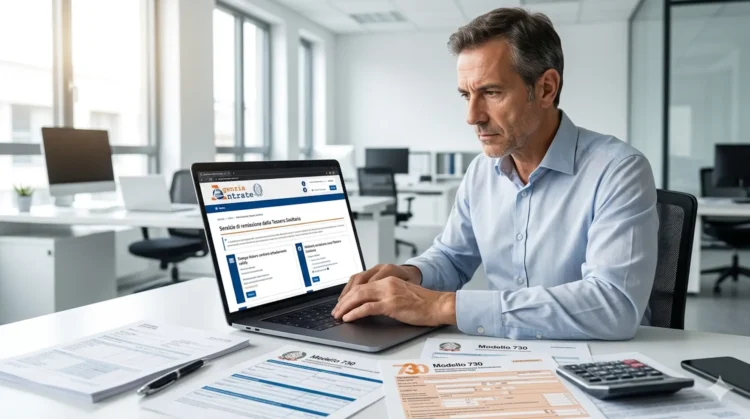 Persona che compila la domanda online per la rottamazione quinquies sul portale AdER.