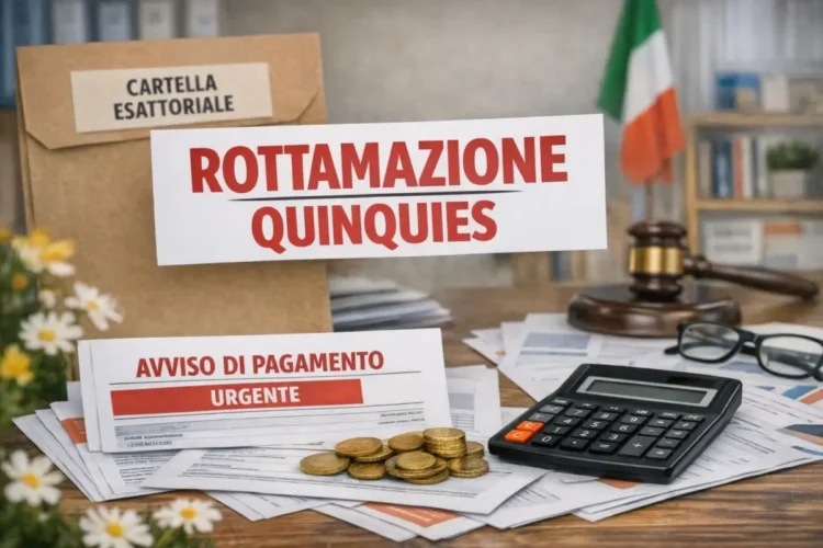 Un contribuente utilizza un computer per presentare la domanda di rottamazione quinquies online entro la scadenza.