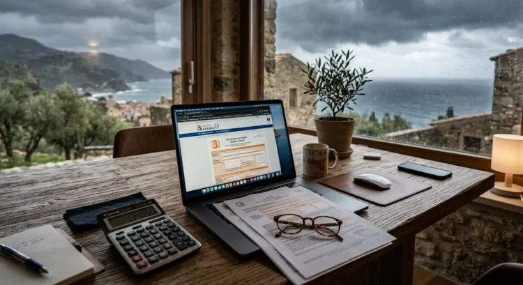 Documenti fiscali e calcolatrice su una scrivania per la rottamazione quinquies 2026