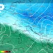 Mappa meteorologica dell'Italia che mostra l'arrivo di aria fredda dal Nord Europa