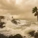 Forte vento di scirocco e cielo giallo per la sabbia del deserto in Sicilia