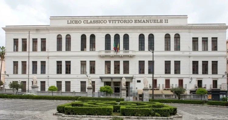 Facciata esterna del liceo classico Vittorio Emanuele II a Palermo