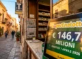 Terminale di gioco del SuperEnalotto in Sicilia con indicazione del jackpot.