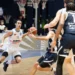 Azione di gioco nella partita di Serie B Interregionale tra Matera e Virtus Ragusa al PalaSassi, gara decisiva per il posizionamento nei playoff