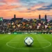 Pallone da calcio al centro di uno stadio italiano durante la lotta promozione Serie B