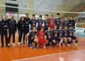 Giocatori della Volley Modica Under 17 durante un'azione di gioco nella finale regionale