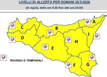 Allerta gialla Sicilia 25 maggio: temporali pomeridiani e instabilità interna