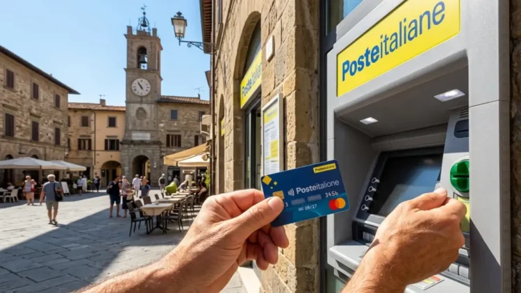 Primo piano della Carta di Inclusione utilizzata per i pagamenti dell'Assegno di Inclusione 2026 presso un ATM