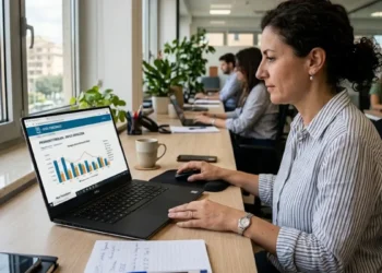 Famiglia consulta il portale INPS per assegno unico giugno 2026