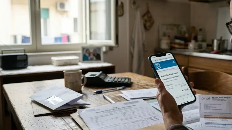 Genitore controlla sullo smartphone il pagamento dell’Assegno Unico di giugno 2026