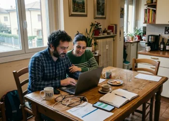 Famiglia controlla il pagamento dell’Assegno unico sul portale INPS