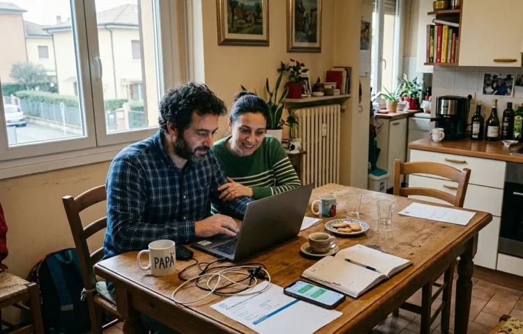 Famiglia controlla il pagamento dell’Assegno unico sul portale INPS