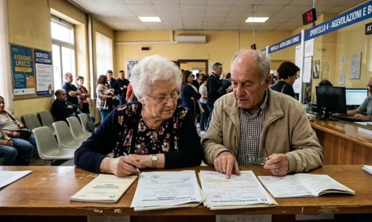 Anziani allo sportello per richiedere bonus e agevolazioni economiche nel 2026.