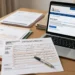 Documenti fiscali e Certificazione Unica su una scrivania con portale Inps aperto.