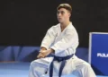 Alessandro Peluso durante una gara di karate paralimpico europeo