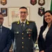 Michelangelo Aurnia e il colonnello Walter Mela durante l'incontro al Comando della Guardia di Finanza di Ragusa.