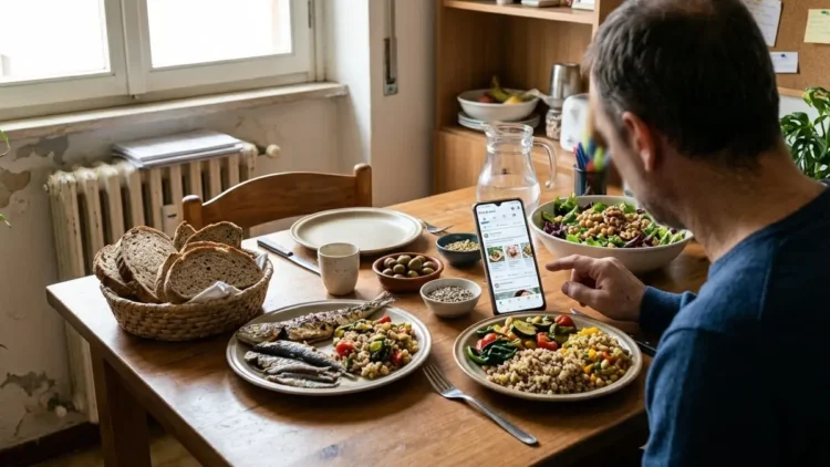 influencer promuove dieta biblica con alimenti naturali su tavolo