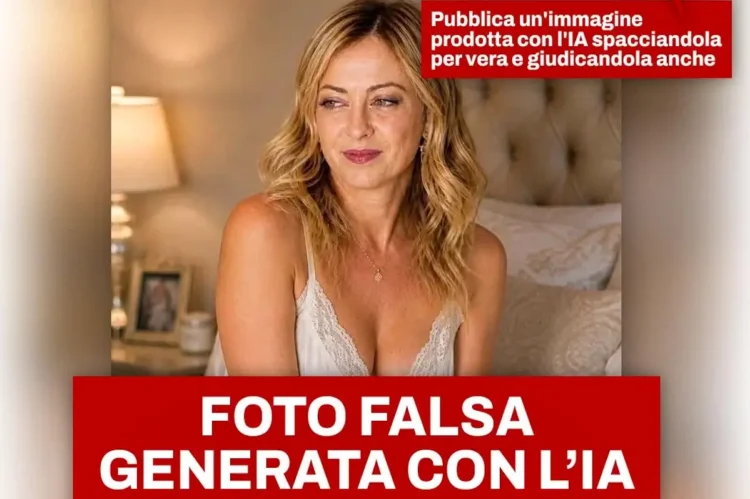 Giorgia Meloni denuncia a Roma la diffusione di foto false generate con l'AI