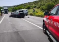 Vigili del Fuoco in azione dopo un incidente sulla SS 115 a Ragusa vicino al ponte Costanzo