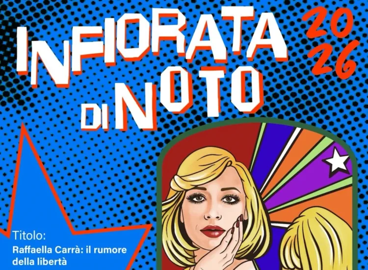 Tappeto floreale dell'Infiorata di Noto in via Nicolaci durante l'edizione 2026