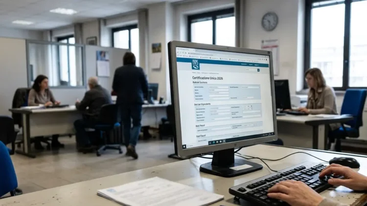 Portale INPS con schermata Certificazione Unica pensionati errore addizionale comunale