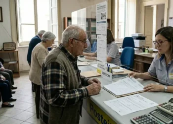 Ufficio INPS con utenti in attesa informazioni su pagamenti giugno 2026