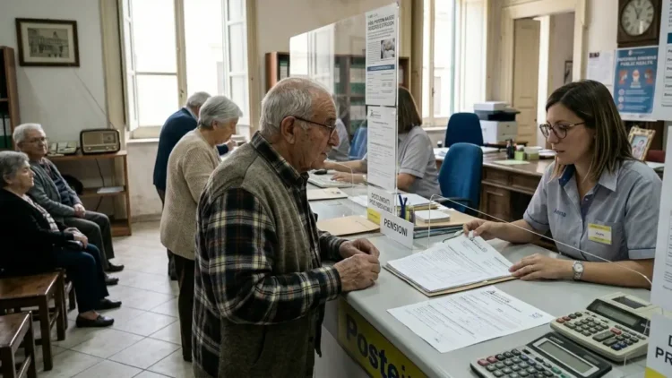 Ufficio INPS con utenti in attesa informazioni su pagamenti giugno 2026