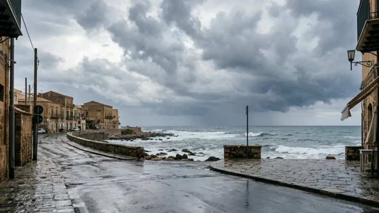 Maltempo Sicilia: cielo nuvoloso e mare mosso nella mattina del 10 maggio