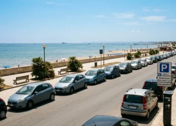 Auto parcheggiate sul Lungomare Andrea Doria a Marina di Ragusa