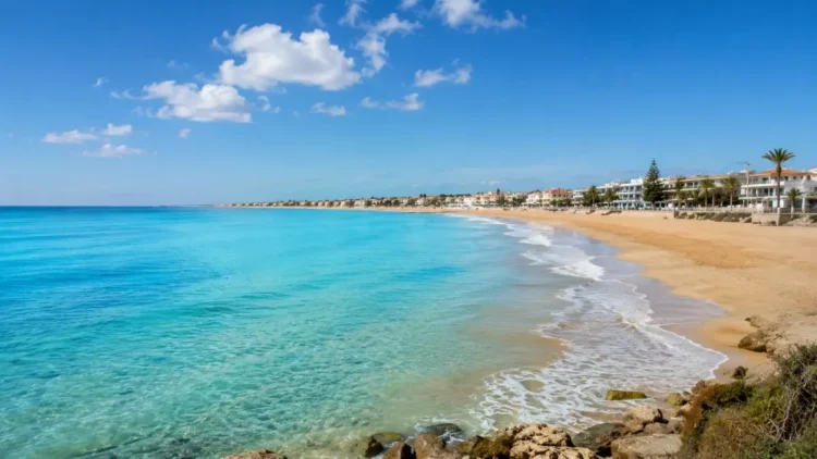 Panoramica della costa ragusana con mare turchese, spiaggia sabbiosa e cielo sereno durante il weekend di fine maggio 2026.