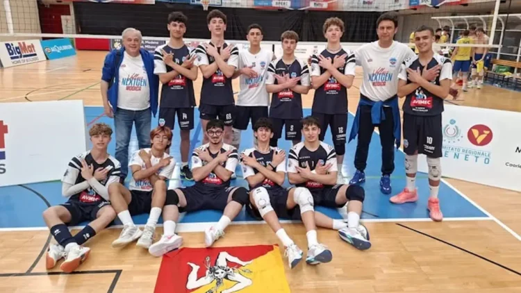 Giocatori della Volley Modica Under 17 durante una partita delle finali nazionali