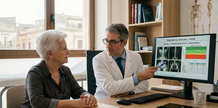 donna durante controllo osteoporosi sintomi in ambulatorio medico