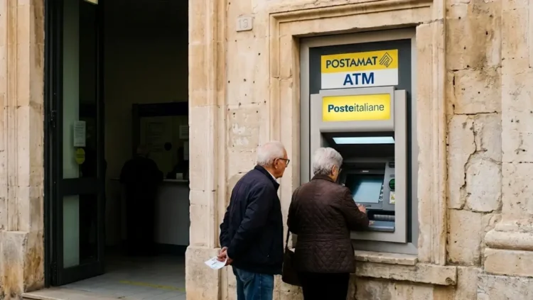 Ufficio postale a Ragusa con pensionati in attesa del pagamento pensioni giugno
