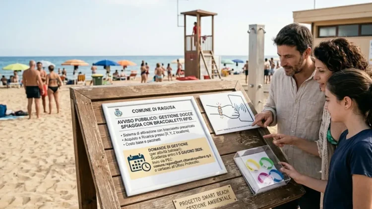 Docce pubbliche in spiaggia con sistema RFID a Ragusa