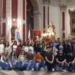 Processione di San Giorgio a Ragusa Ibla con folla e banda musicale