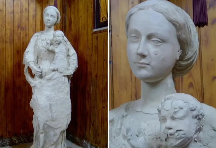 Dettaglio della statua cinquecentesca della Madonna delle Milizie attribuita a Gian Domenico Gagini a Scicli