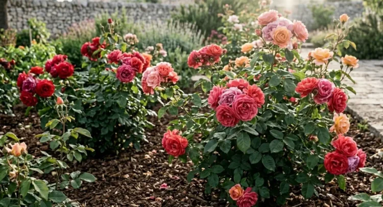 rose in giardino curate con tecniche naturali e terreno fertile