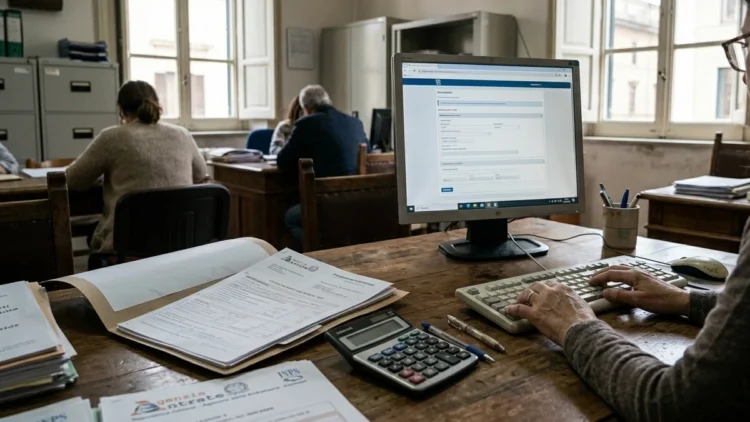 Documento fiscale e calcolatrice su tavolo con riferimento a rottamazione tasse locali