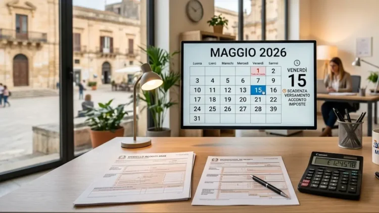 Documenti fiscali e calcolatrice su una scrivania per la scadenza della rottamazione quater