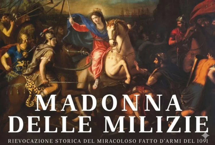 Corteo medievale per la festa della Madonna delle Milizie a Scicli in Piazza Italia