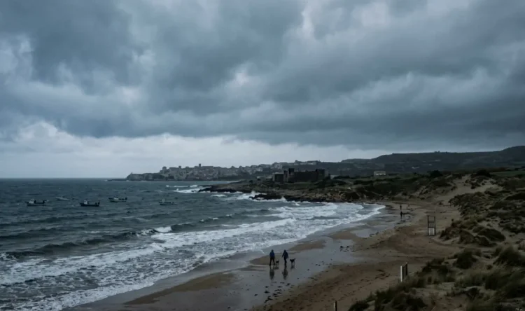 Cielo nuvoloso in Sicilia durante sicilia maltempo 8 maggio.