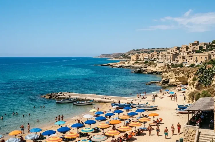 Cielo sereno in Sicilia durante sicilia caldo weekend.