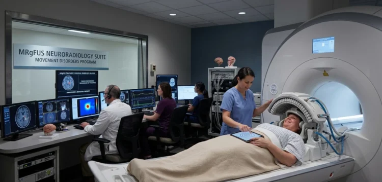 ultrasuoni Parkinson Vanvitelli caschetto trattamento neurologico paziente