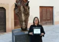 Valentina Raffa durante la premiazione del Premio Navarro in Sicilia