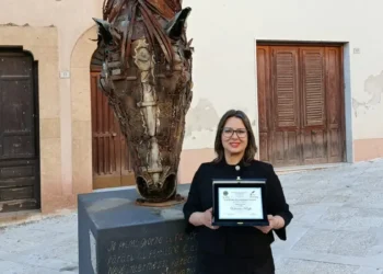 Valentina Raffa durante la premiazione del Premio Navarro in Sicilia